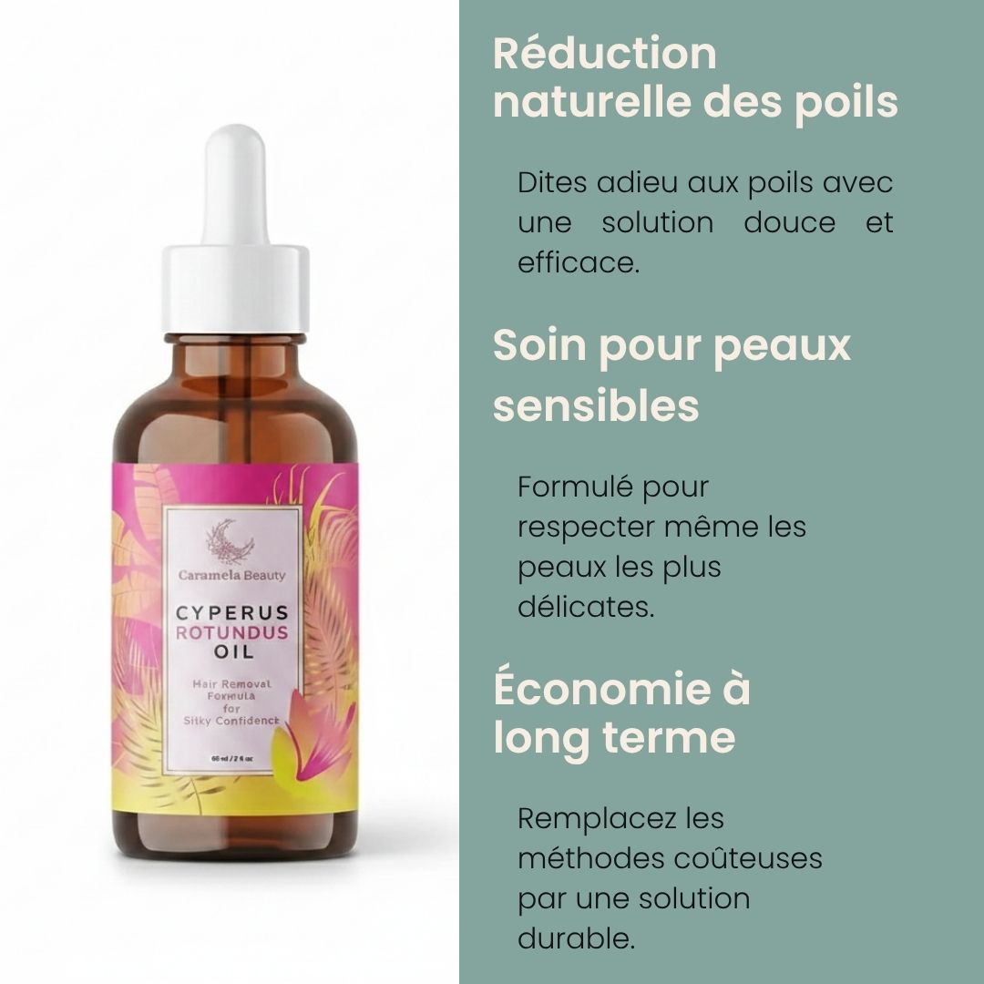 L'Huile de Cyperus Rotundus Précieuse | Une Peau Lisse et Repousse Ralentie