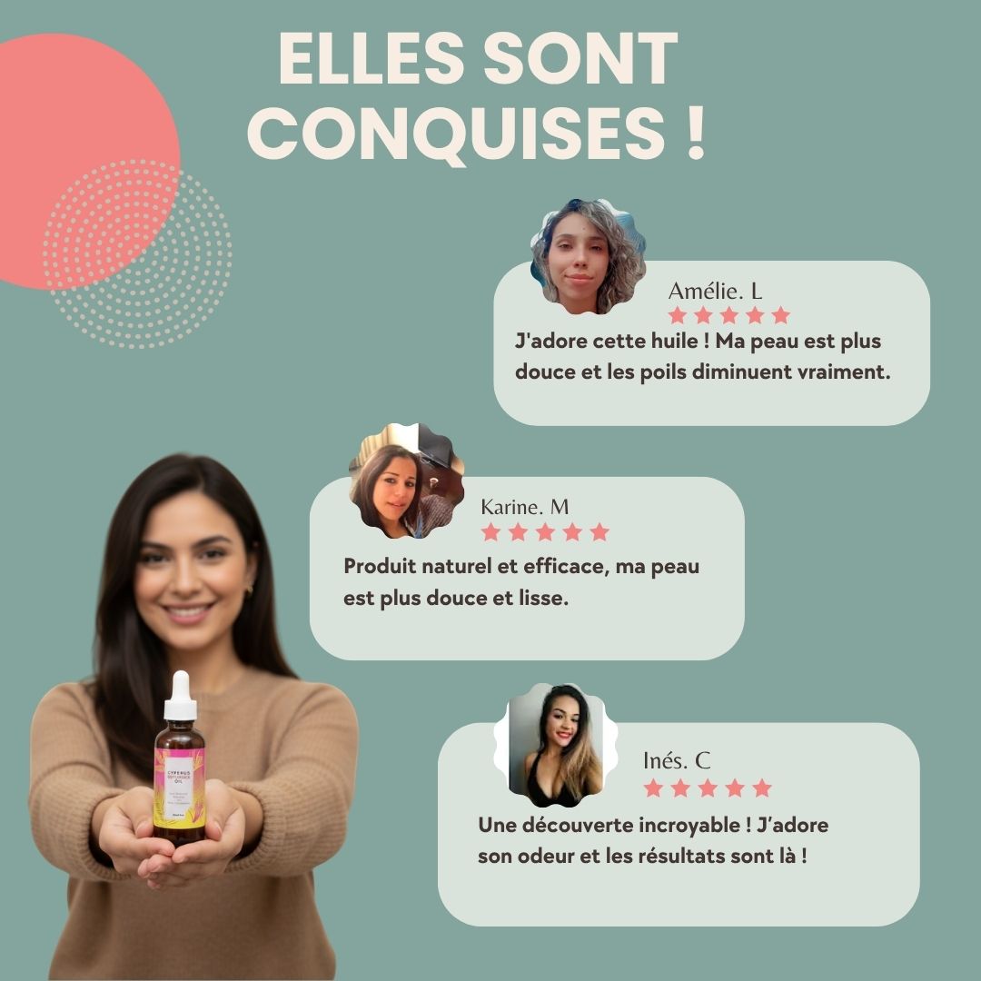 L'Huile de Cyperus Rotundus Précieuse | Une Peau Lisse et Repousse Ralentie